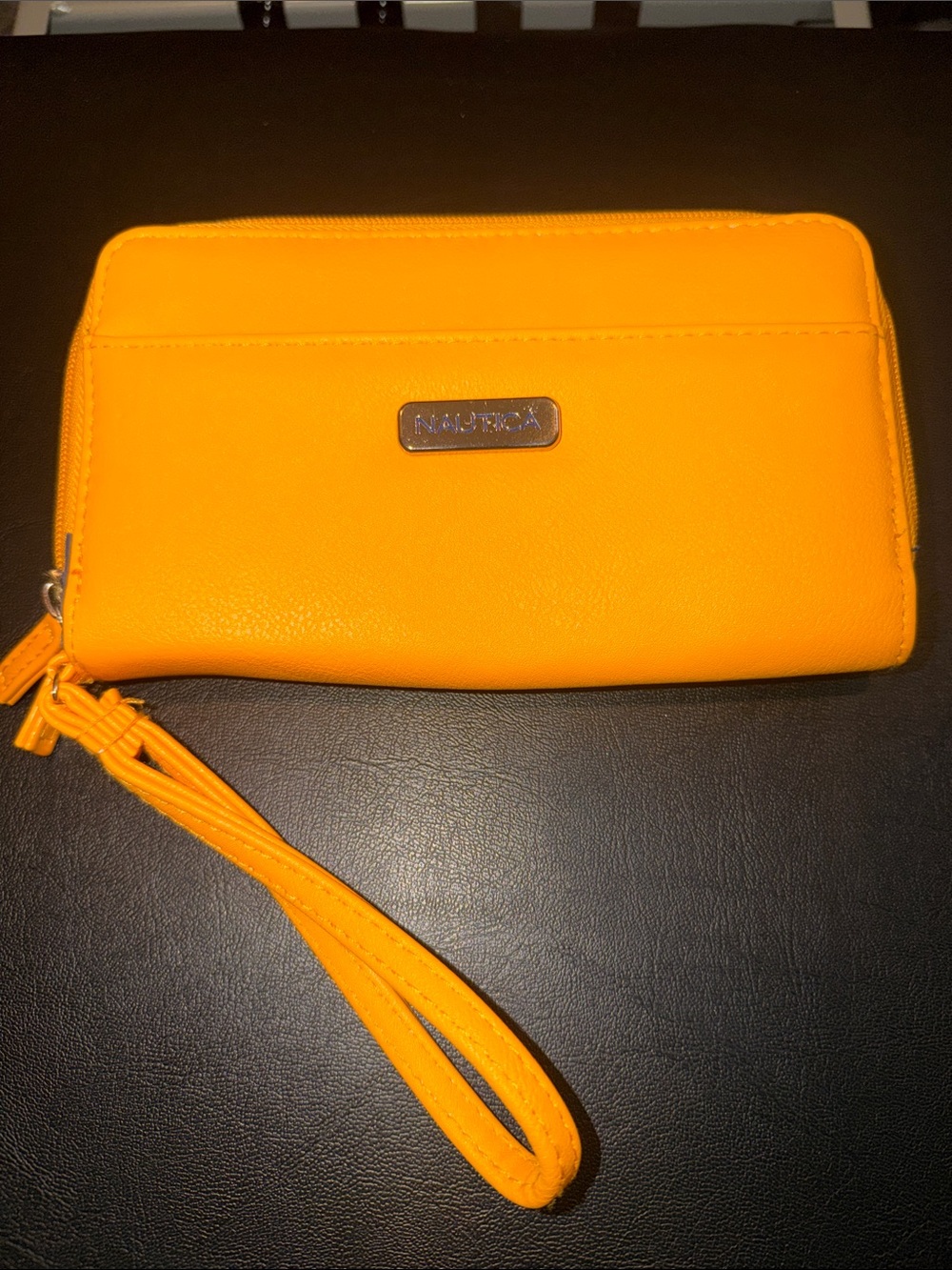 Nautica Bright Orange Zip Wristlet with Strap
